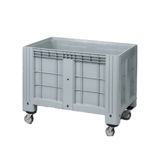 Пластиковый контейнер IBOX 1200х800 сплошной на колёсах с краном