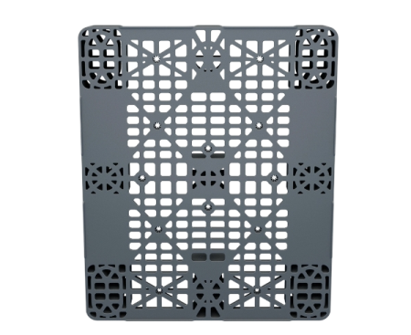 Пластиковый паллет 1200x1000x150 мм перфорированный на 2 полозьях с бортиком