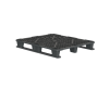 Пластиковый паллет 1200x1000x145 мм перфорированный на 2 полозьях с бортиком