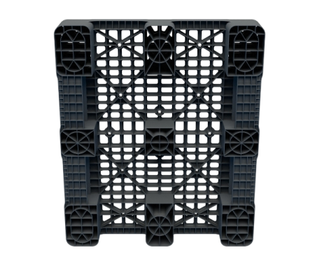 Пластиковый паллет 1200x1000x150 мм перфорированный на 2 полозьях с бортиком