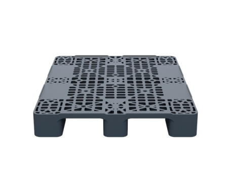 Пластиковый паллет 1200x1000x150 мм перфорированный на 2 полозьях с бортиком